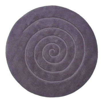 Spiral Modern Plain Hand Woven Carved Hi-Low Wool Round Grey Rug-Think Rugs-Rug Love - The Most Loved Rug Store